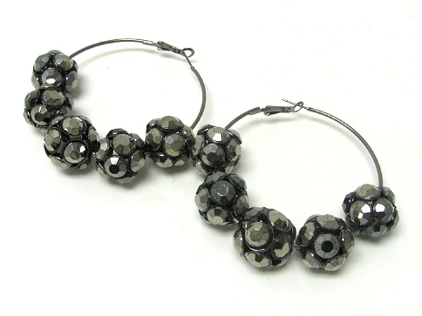 3 inch hoop crystal fireball basketball wives inspired earring - hoops