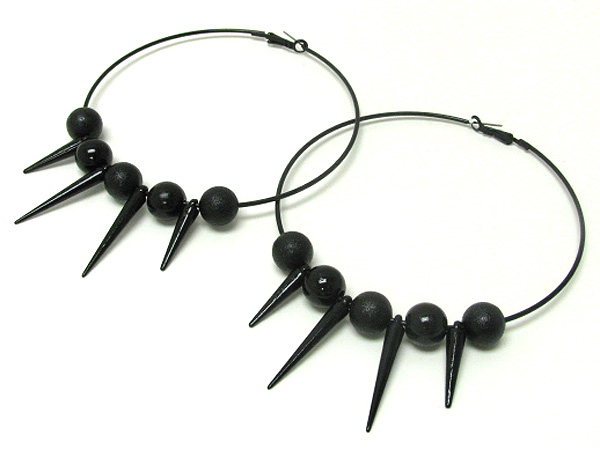 4 inch hoop ball and spike basketball wives inspired earring - hoops