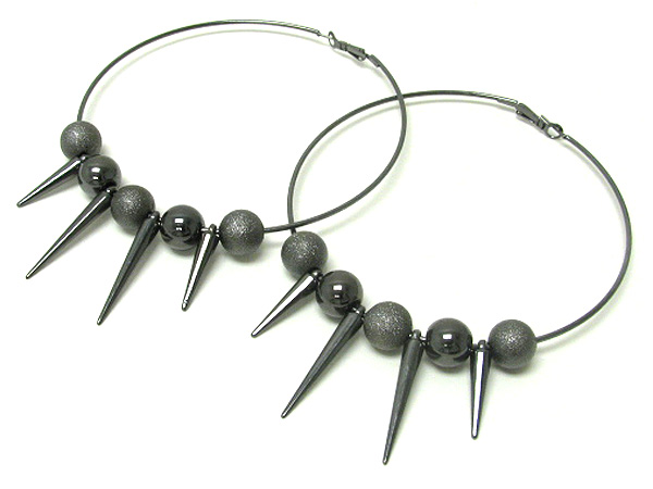 4 inch hoop ball and spike basketball wives inspired earring - hoops