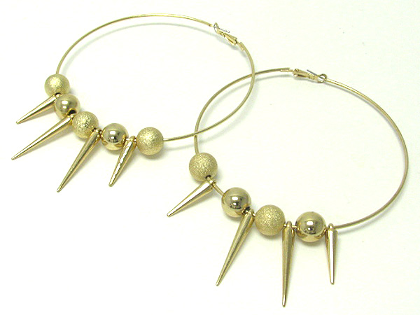 4 inch hoop ball and spike basketball wives inspired earring - hoops