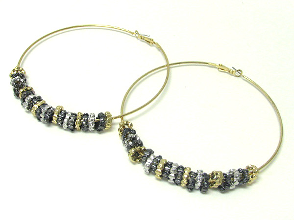 4 inch hoop crystal rondell basketball wives inspired earring - hoops