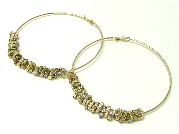 4 inch hoop crystal rondell basketball wives inspired earring - hoops