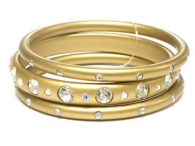 Crystal deco three piece bangles