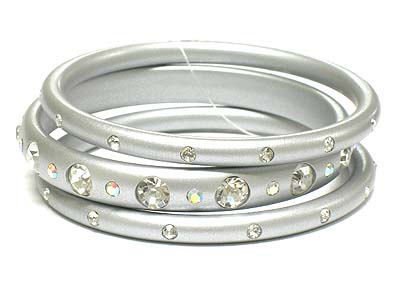 Crystal deco three piece bangles