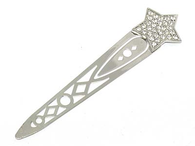 Metal crystal deco star bookmark