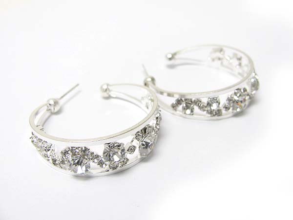 Crystal deco metal arc earring