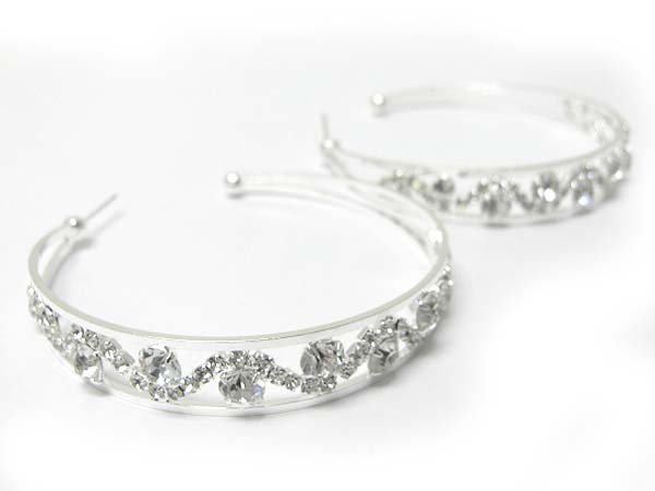 Crystal deco metal arc earring