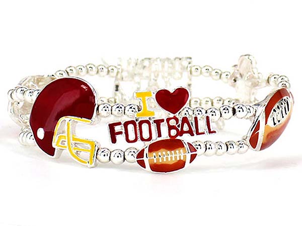 I love football stretch bracelet