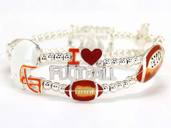 I love football stretch bracelet