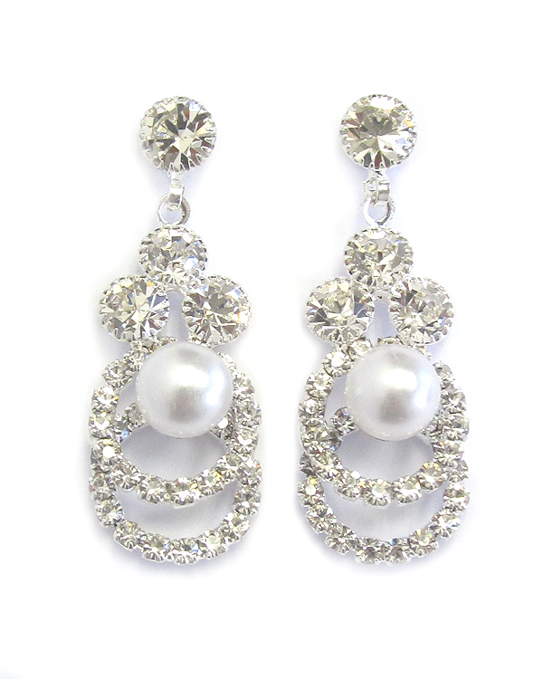 Pearl and rhinestone earring