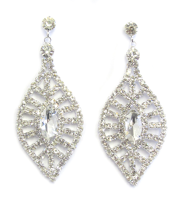 Facet stone and rhinestone earring