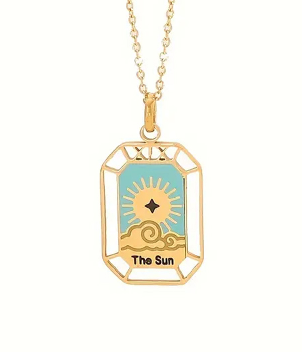 Tarot card pendant necklace - sun