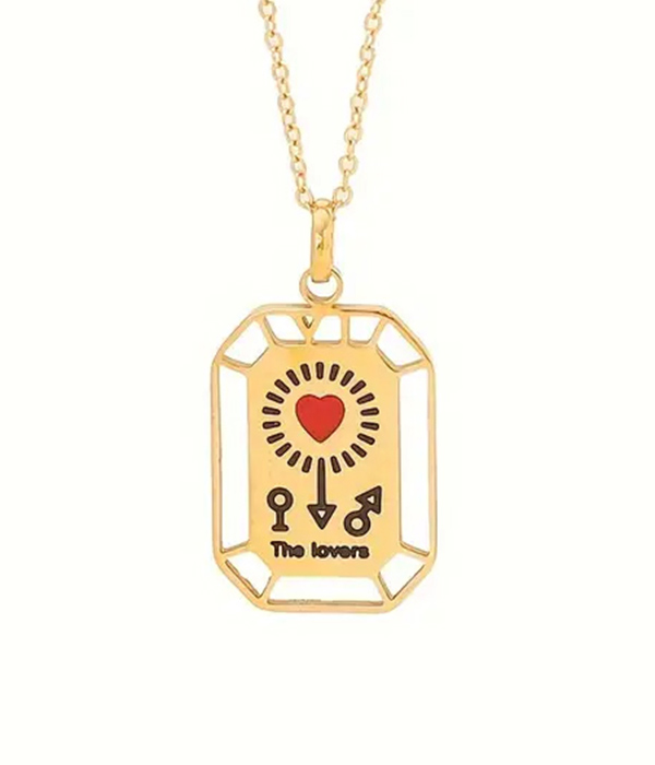 Tarot card pendant necklace - lovers