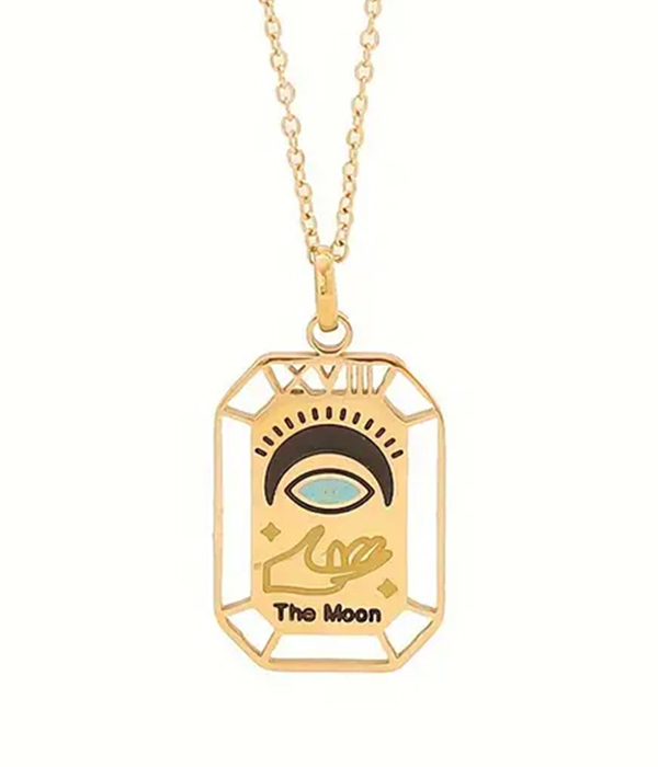 Tarot card pendant necklace - moon