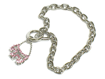 Crystal agatha look toggle bracelet