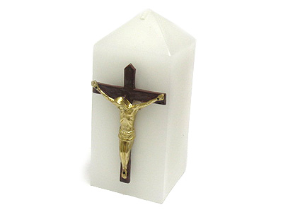 Jesus christ and cross candle