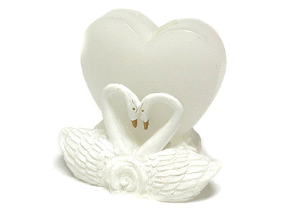 Heart and swan candle