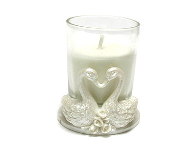 Two swans wedding candle