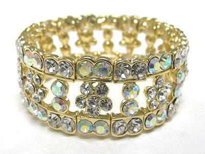 Crystal flower stretch bracelet