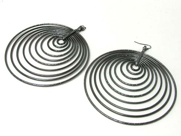 4 inch diameter super big multi metal round earring