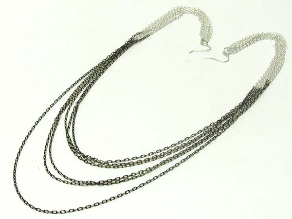 12 in super long two tone metal chain earlace