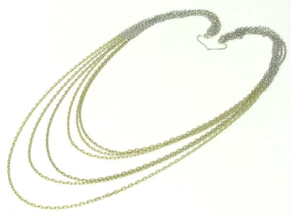 12 in super long two tone metal chain earlace