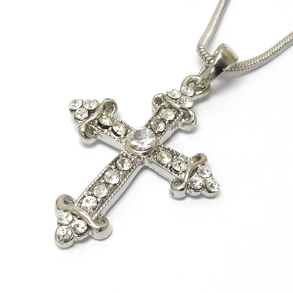 Crystal cross pendant necklace