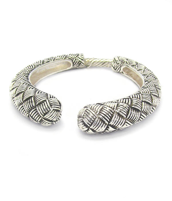 Designer textured adjustable metal bracelet