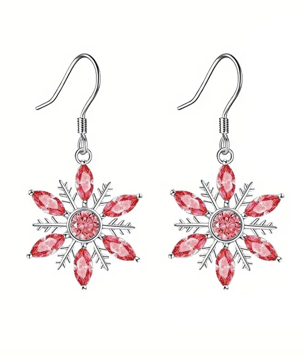 Crystal snowflake earring