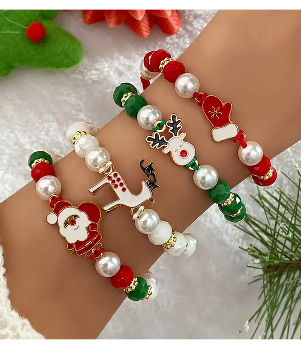 Christmas theme 4 bracelet set