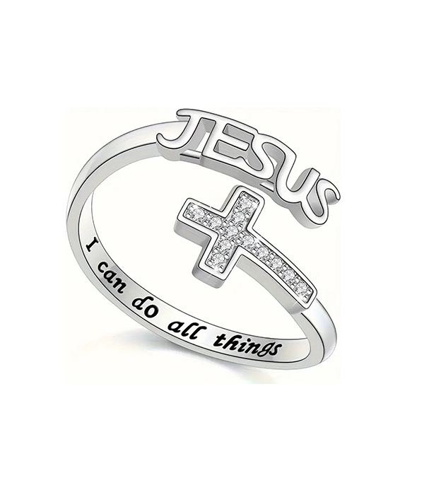 Religious inspiration cross ring - jesus