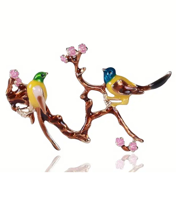 Epoxy bird brooch