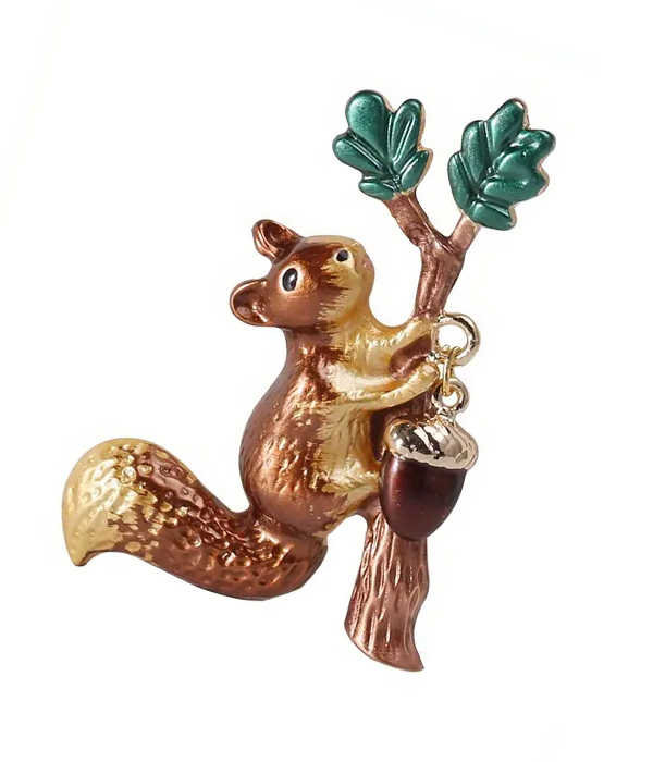 Epoxy squirrel brooch