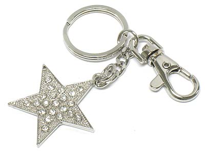 Crystal deco star charm key chain