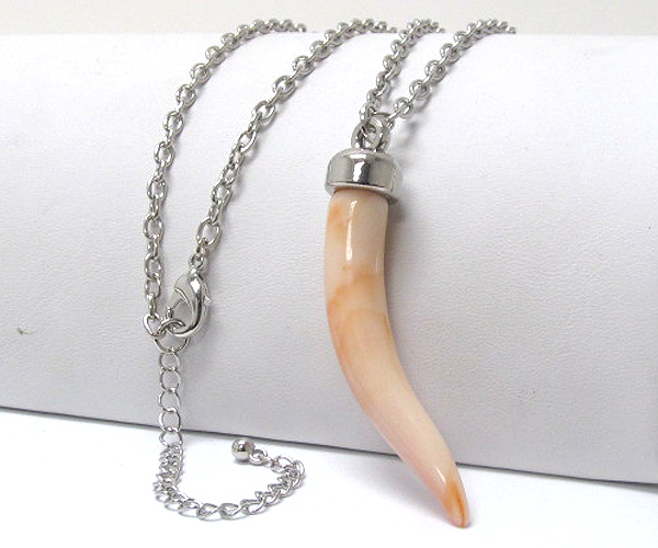 Acrylic horn long necklace