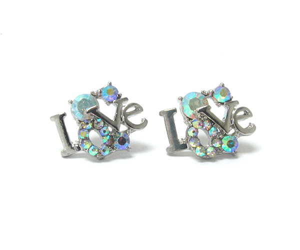 Crystal deco love earring