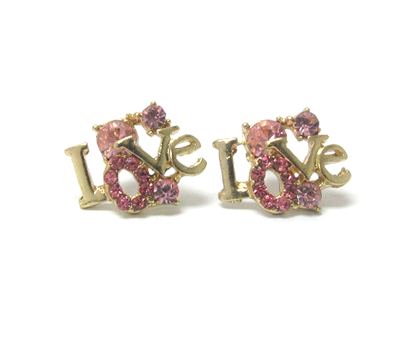 Crystal deco love earring