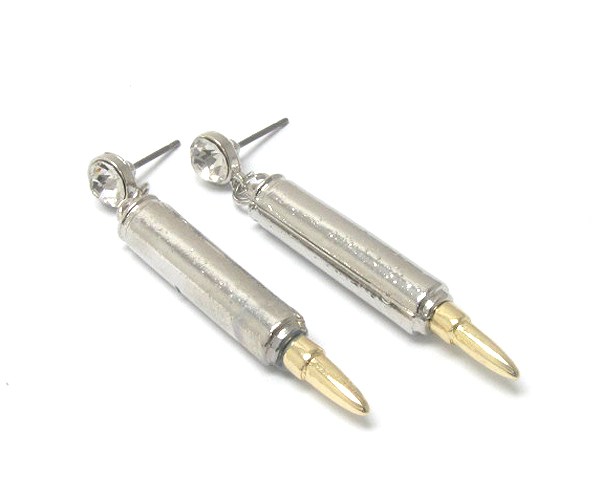 Crystal and bullet drop earring