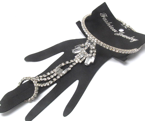 Rhinestone stretch bracelet and ring set