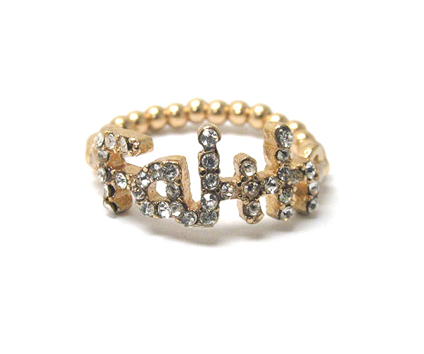 Crystal message stretch ring