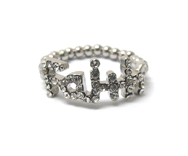 Crystal message stretch ring