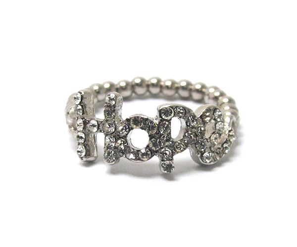 Crystal message stretch ring