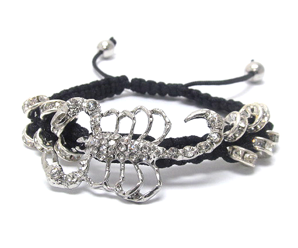 Crystal scorpion and rondelle deco friendship bracelet