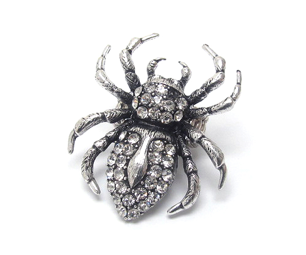 Crystal deco large spider stretch ring