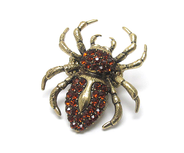 Crystal deco large spider stretch ring