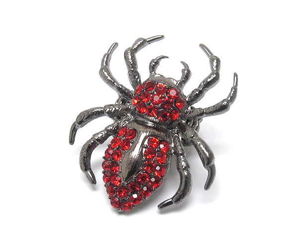 Crystal deco large spider stretch ring