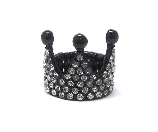 Crystal stud crown stretch ring