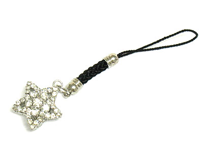 Crystal star cell phone charm