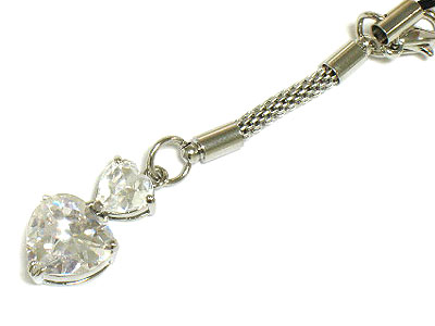 Double cubic heart cell phone charm