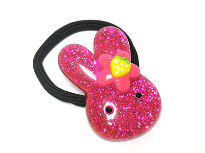 Bunny glittering kids pony tail holder